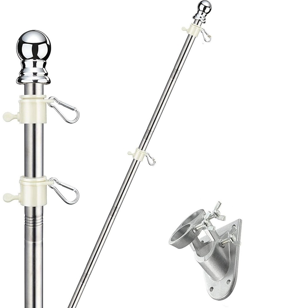 SANDEGOO Flag Pole Kit for House 5FT Flag Pole Wall Mounted Bracket‎ (Pole Only)
